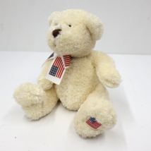 White Teddy Bear Small Patriotic American Flag Scarf 6in Tall Animal Adventures - £23.98 GBP