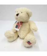 White Teddy Bear Small Patriotic American Flag Scarf 6in Tall Animal Adv... - £23.59 GBP