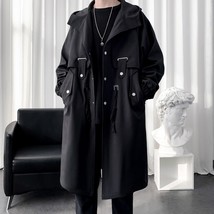 2022 autumn Men Fashion Eng Style Long Trench Coat men&#39;s Casual hooded Outerwear - £142.42 GBP