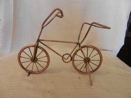 Hand Made Copper Bicycle Single Wine Bottle Holder Freestanding - $50.00
