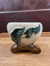 Vintage Royal Copely Green Ivy Leaves Branch Footed Ceramic Planter Vase... - £13.13 GBP