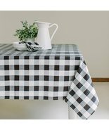 Benson Mills Black/White Check Plaid Indoor/Outdoor Tablecloth 60 x 84&quot; - $29.00