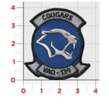 4&quot; NAVY VAQ-139 COUGARS FIXED WING SQUADRON BLUE HOOK &amp; LOOP EMBROIDERED... - $34.99