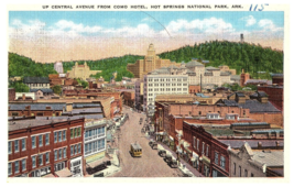 Famous Bath House Row Central Ave Hot Springs Arkansas Arkansas Postcard - $5.20