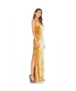 ELIZABETH &amp; JAMES Valerie Floral Velour Maxi Dress in Brass Glitter Size... - $1,273.22 MXN