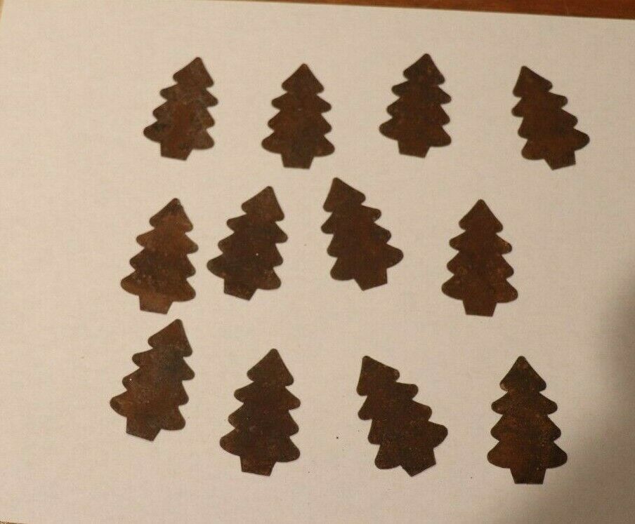 LOTS OF VINTAGE Rusted Shapes CHRISTMAS TREE-MITTONS-STOCKINGS-LEAF-STAR... - $3.91+