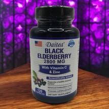 Black Elderberry Immune System Booster Vitamin C Rose Hips Zinc 120 Caps... - $14.54
