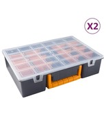 vidaXL Assorted Storage Boxes (2-Pack), PP, Removable Dividers for Organ... - $120.69 CAD