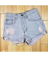 Carmar LF Floyd Hi-Rise Striped Distressed Button Fly Shorts Size 23 - $47.86 CAD