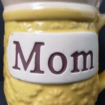 Cracker Barrel Mom Embossed 16 oz. Stoneware Coffee Mug Cup Yellow Beige - $15.27