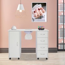 Manicure Nail Table Desk Salon Work Station W/ 4 Drawers Beauty Equipmen... - £202.37 GBP