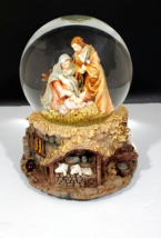 Nativity of Baby Jesus, Mary &amp; Joseph - Amazing Snow Globe and Wind-Up Music Box - £27.16 GBP