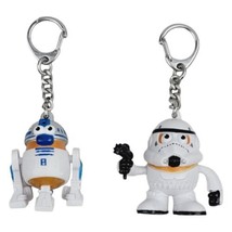 Disney Star Wars Mr. Potato Head Stormtrooper &amp; R2-D2 Keyrings 2&quot; - Hasbro 2014 - £10.30 GBP