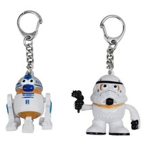 Disney Star Wars Mr. Potato Head Stormtrooper &amp; R2-D2 Keyrings 2&quot; - Hasbro 2014 - £9.79 GBP