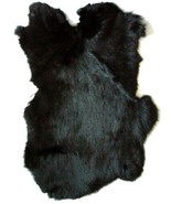 BLACK DYED GENUINE RABBIT SKIN new solf leather  hide fur pelt craft ski... - $13.64