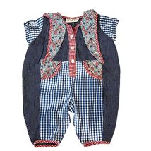Baby Beluga Newborn Romper Vintage Floral Gingham Cotton Jumpsuit Unisex... - $24.00