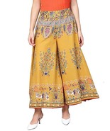 Women Palazzo ethnic Cool Cotton Printed flared Size XS to 2XL Light Mus... - £29.85 GBP
