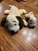 Vtg 1973 Dakin Drooper Beige Brown Puppy Dog Plush Nutshell Animal Mom Baby Lot - $39.55