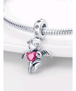 Angel simil pandora charms,angel for pandora,heart angel charm,gift char... - $345.75 MXN