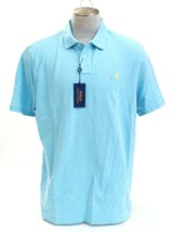 Polo Ralph Lauren Heather Blue Short Sleeve Polo Shirt Yellow Pony Men&#39;s NWT - £67.93 GBP