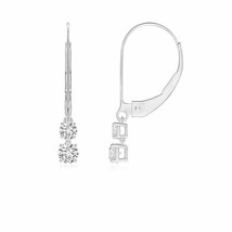 Authenticity Guarantee 
ANGARA 3MM Double Diamond Leverback Dangle Earrings f... - £517.27 GBP