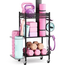 Metal Storage Rack For Yoga Mats, Foam Rollers And Gym Equipment - Home ... - $118.99