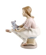 Lladro #7620 &quot;Best Friend&quot; Figurine Young Girl with Blue Teddy Bear Reti... - $158.65 CAD