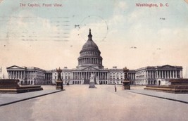 The Capitol Front View Washington D. C. 1909 Postcard to Philadelphia PA A10 - £2.36 GBP