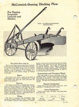 McCormick-Deering No 34 Tractor Disk and ditching Plows Dual Page Ad Spec Sheet - $16.83