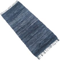 Leather Hearth Rug for Fireplace Fireproof Mat GRAY-BLUE - $280.00