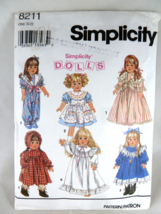 Simplicity 8211 pattern Doll clothes pattern 18&quot; dolls OOP Separated but... - $4.84