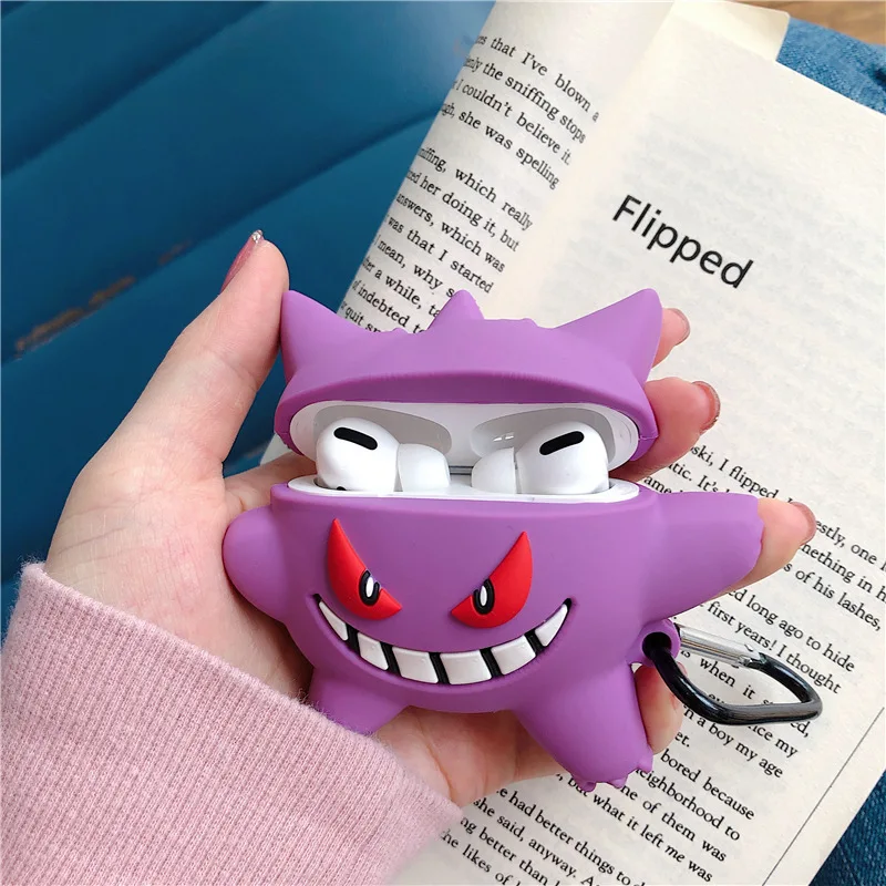 Pokemon Gengar Figure Toys 3D Silicone Case for Apple Airpods Pro 1 2 Cover - £11.02 GBP