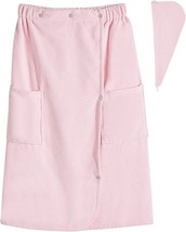 Towel Robe Towel Wrap Bath Wrap Towels for Women AdjustableLightweight(Pink,S/M) - £17.11 GBP