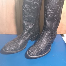 cowboy boots Mens  Cowtown, Black lizard  sz:8.5 E  item:s2487 - £180.12 GBP