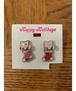 Vintage Christmas Cat/Stocking Earrings - £18.65 GBP