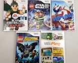 (Lot of 5) Nintendo Wii Games Star Wars Lego Batman NCAA Football &amp; Wipe... - £15.63 GBP