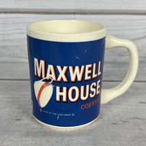 Vintage Maxwell House Coffee Mug Cup Restaurant Style Made in USA Blue - £5.48 GBP