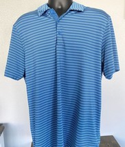 Adidas Golf Polo Shirt Short Sleeve Blue Striped Mens Size Large - £12.74 GBP