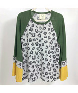 Fantastic Fawn Women&#39;s Animal Print Top Long Bell Sleeves Oversized  Small - $12.86