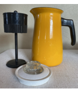 Vintage MCM SEARS Marigold Orange Enameled Coffee Pot Percolator Complete - $70.15 CAD