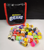 Mighty Beanz Lot Of 24 Assorted Beanz Plus Zippered Carrying Case - £11.90 GBP