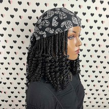Scarf Wig Short Curly Box Braids Handmade Braided Headband Wigs For Blac... - $126.23