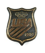 Vintage 1980 USA Olympics Sports Summer Games Belt Buckle Bergamot Brass Works - $14.99