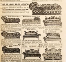 1900 Parlor Couch Furniture Advertisement Victorian Sears Roebuck 5.25 x... - $19.99
