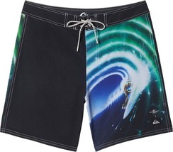 Quiksilver Men Rick Griffin Original BS 18&quot; Boardshort Urchin/Black Size 34 - $24.75