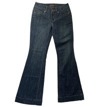 Seven7 Blue Jeans Sexy Flare Bell Bottoms Boot Cut BOHO Hippie Dark Wash SIZE 28 - £18.89 GBP