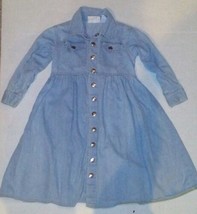 Hearts and Flowers Snap Up Jean Dress Girls Size 4 - £11.74 GBP