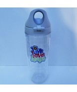 Tervis 24 oz Water Bottle Gray Flip Top Lid Live Love Laugh Patch Clear ... - $31.44 CAD