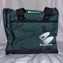 Green/Black Brunswick Single Ball Bowling Bag Plastic Ball Holder Nylon Zip - $29.69