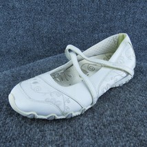 Skechers  Women Flat Shoes White Leather Hook &amp; Loop Size 7 Medium - $24.75